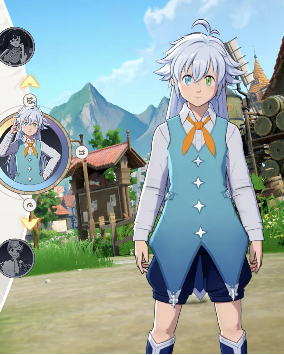 Tristan character profile style visual