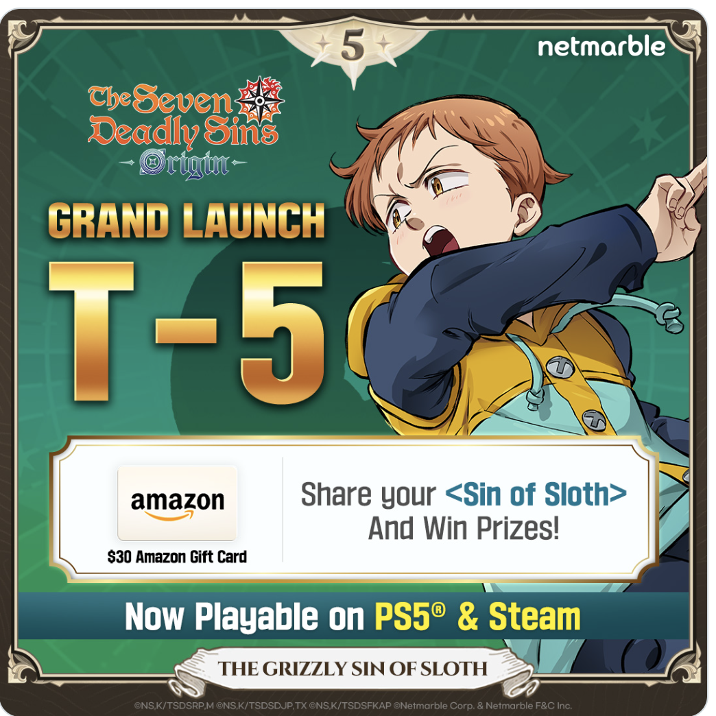 Seven Deadly Sins Origin Grand Launch T-5 event visual