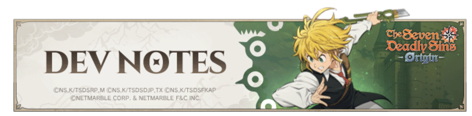 Seven Deadly Sins Origin developer notes banner